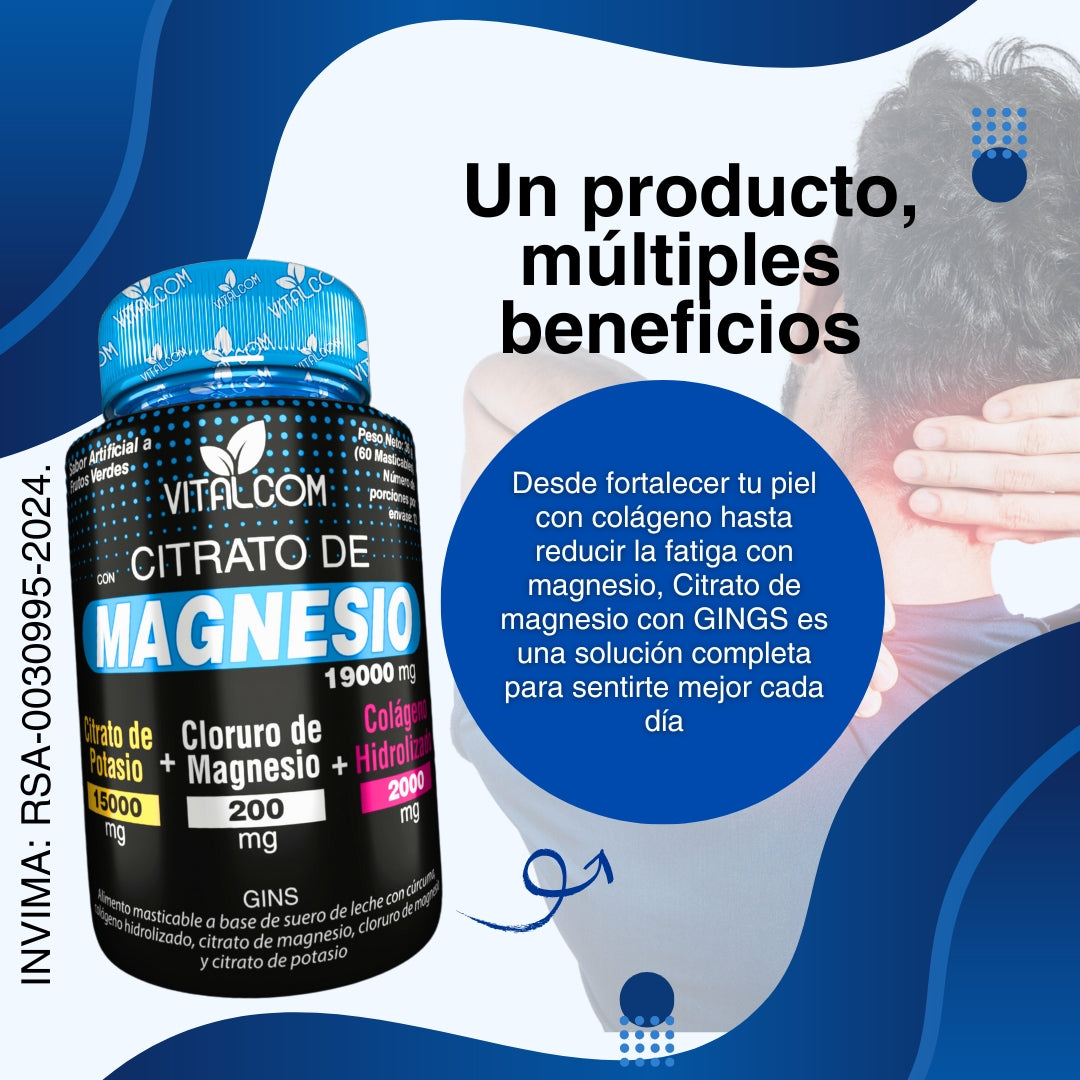 Citrato de Magnesio +  (Colágeno Hidrolizado + Potasio) - Único en Caracas