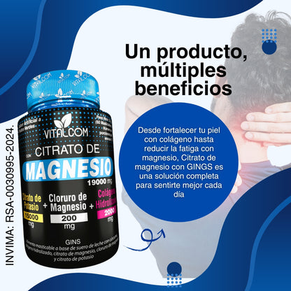Citrato de Magnesio +  (Colágeno Hidrolizado + Potasio) - Único en Caracas