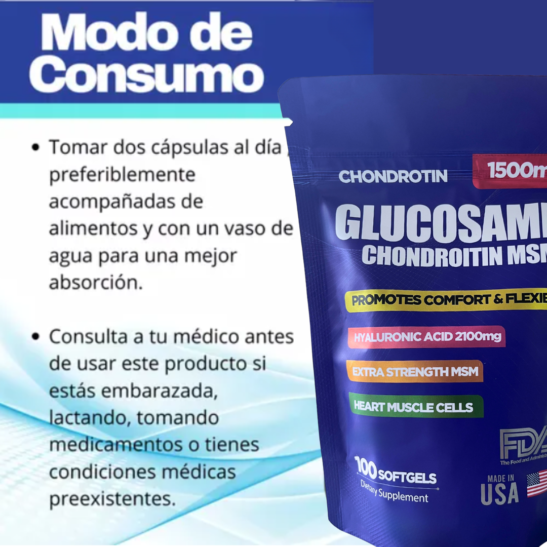 Glucosamin + Acido hyaluronico 1500MG ( IMPORTADO ) Único en Caracas