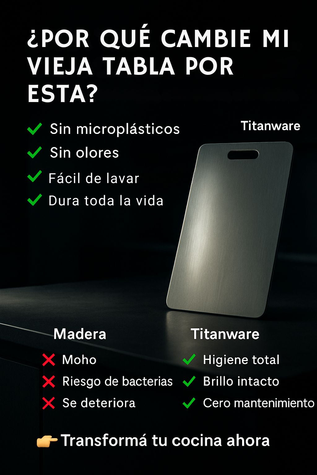 TitanBoard - Tabla de titanio para picar